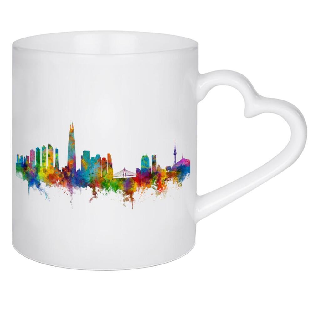 Herztasse "Seoul Skyline South Korea 2" artboxONE - Städte,Reise