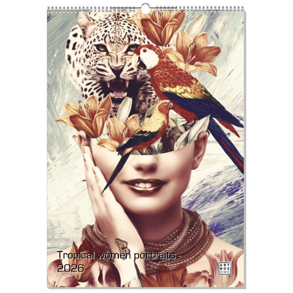 artboxONE Wandkalender A2 2026 Tropical women portraits Frauen
