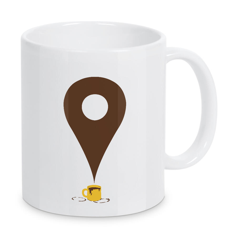 Tasse "I am here" artboxONE - Comic - Places,Pin,Google,Coffee,Mug,Coffee lover,Coffee adict,Cute,Tobias fonseca,Tobe fonseca
