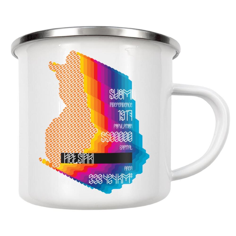 Emaille Tasse "Finland" artboxONE - Städte,Typografie,Reise,Kartografie