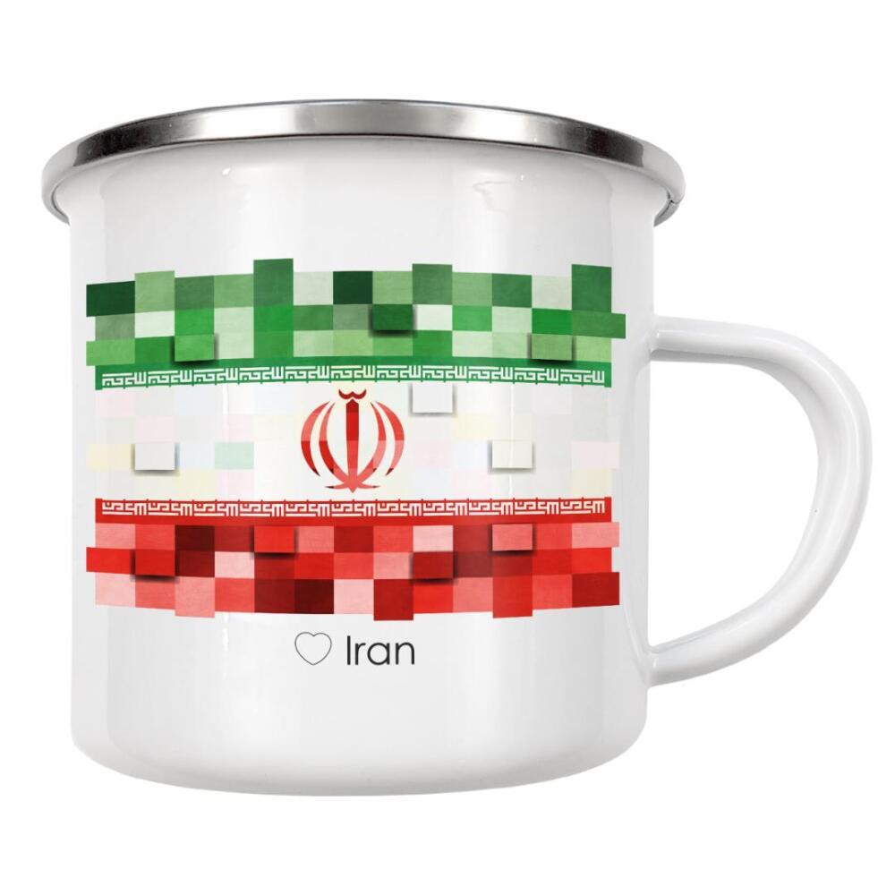 Emaille Tasse "Iran Flag" artboxONE - Reise,Reise / Länder