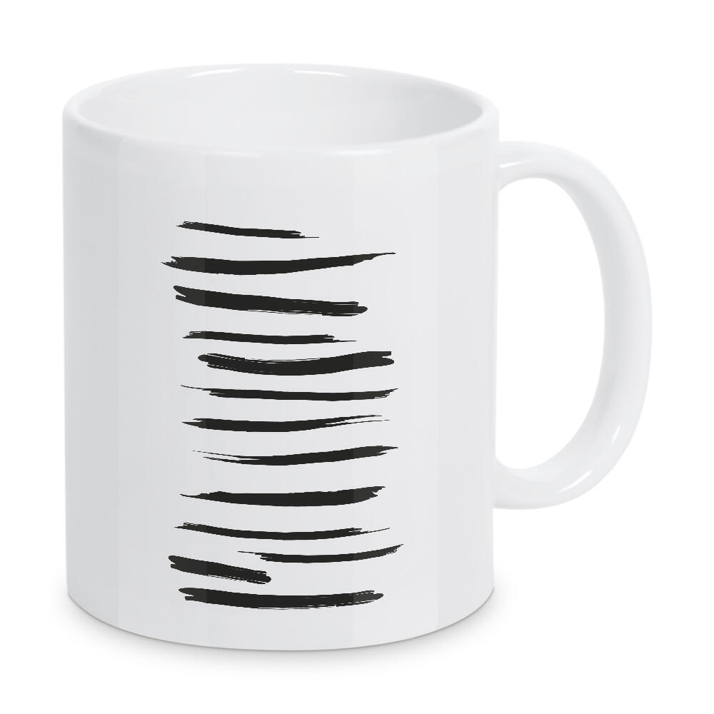 Tasse "Strokes 01" artboxONE - Abstrakt,Schwarzweiß,Geometrie - Striche,Abstakt,Streifen,Strich,Muster,Balken