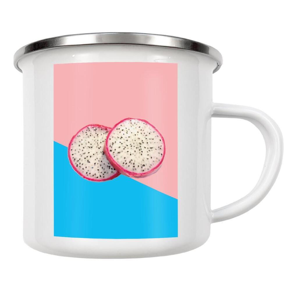 Emaille Tasse "Drachenfrucht" artboxONE - Natur,Essen & Trinken - Drachenfrucht,Frucht,Tropisch,Passionsfrucht,Obst,Fruit,Sommer