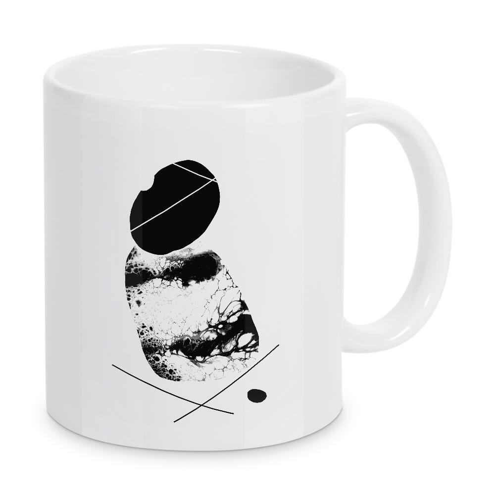 Tasse "Stone Geo II" artboxONE - Abstrakt,Schwarzweiß,Geometrie,Marmor - Schwarzweiß,Geometrie,Abstrakt,Steine,Linien,Kreise,Striche