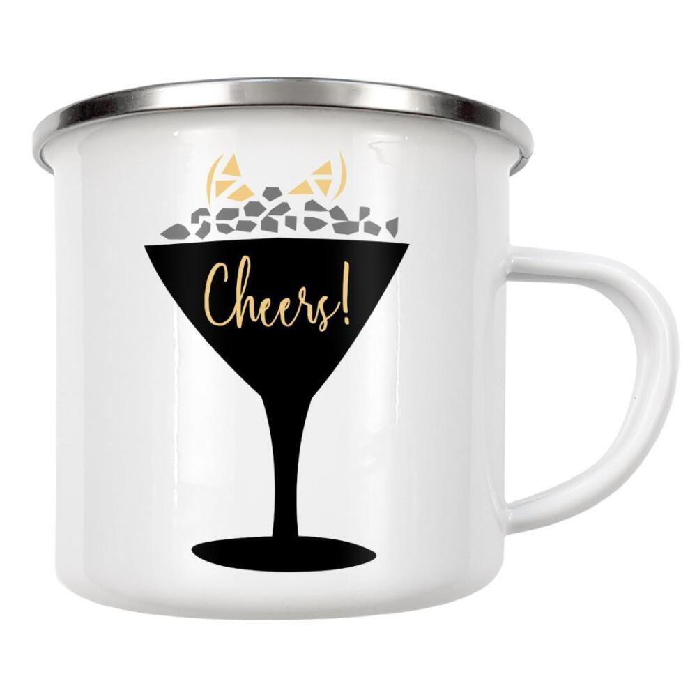 Emaille Tasse "Cheers" artboxONE - Essen & Trinken,Für Papa,Männer,Essen & Trinken / Alkohol