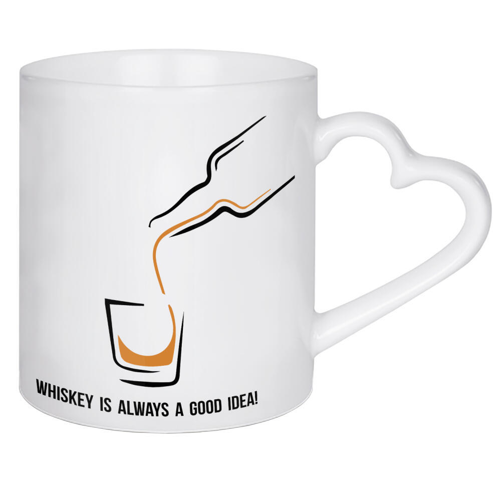Herztasse "Good Idea" artboxONE - Typografie,Schwarzweiß,Für Papa,Männer,Essen & Trinken / Alkohol