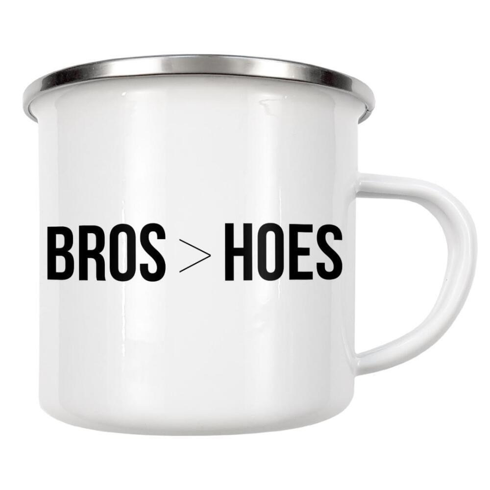 Emaille Tasse "Bros" artboxONE - Typografie,Menschen,Schwarzweiß,Liebe,Männer