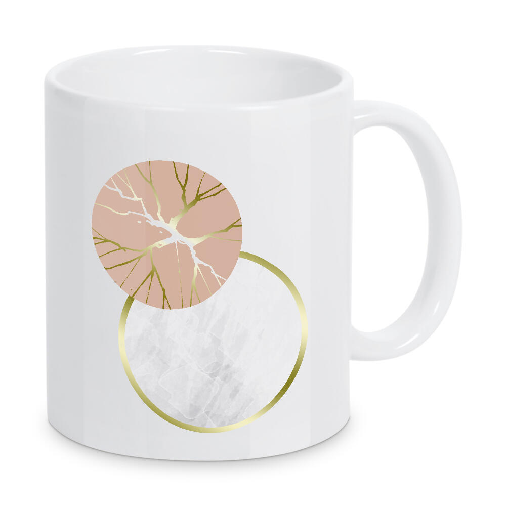 Tasse "Blush Satellite" artboxONE - Abstrakt,Geometrie,Marmor - Moon,Pink,Circles,Marble,Gold,Planet,Blush,Satellite