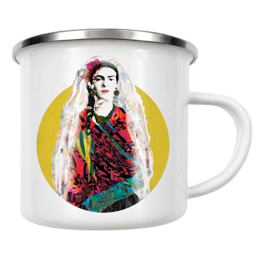 Emaille Tasse "Frida With Vail" artboxONE - Menschen