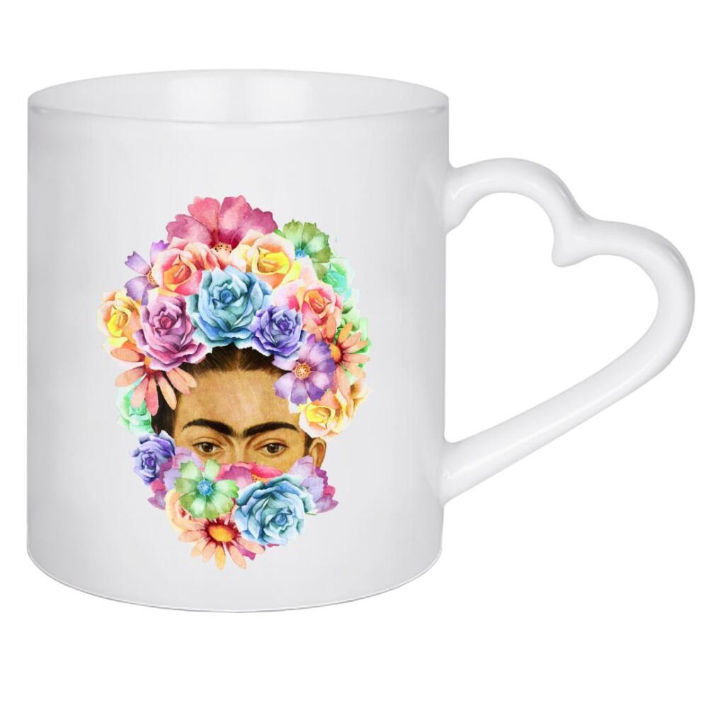 Herztasse "Peek-A-Boo Frida Blue" artboxONE - Menschen - Frida kahlo,Frida,Frida kahlo art,Frida kahlo poster,Frida kahloprint