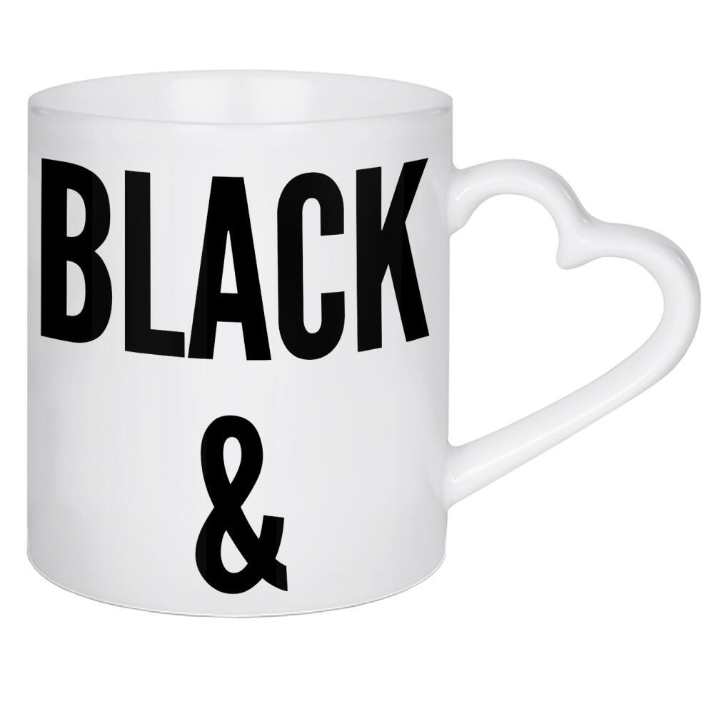 Herztasse "Black & White" artboxONE - Typografie,Schwarzweiß,Männer