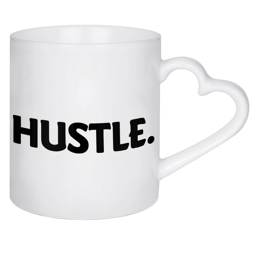 Herztasse "Hustle 01" artboxONE - Typografie,Film,Menschen,Schwarzweiß,Musik,Fashion,Festivals