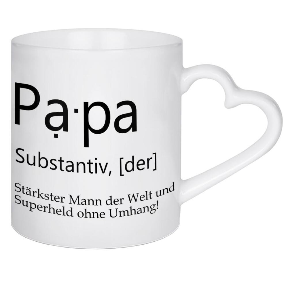 Herztasse "Papa Definition" artboxONE - Typografie,Schwarzweiß,Für Papa,Männer