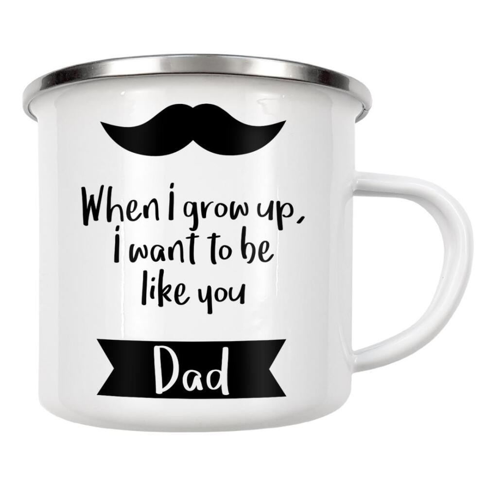 Emaille Tasse "When I Grow Up" artboxONE - Typografie,Schwarzweiß,Für Papa,Männer