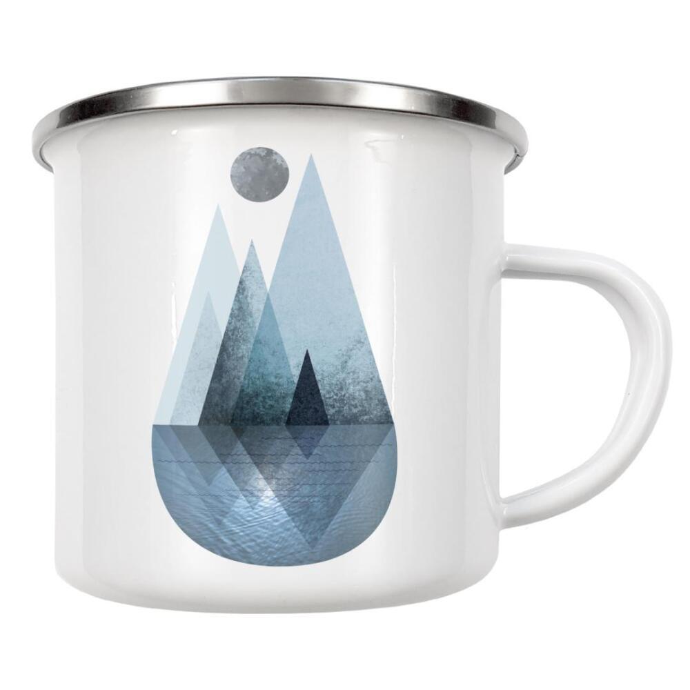 Emaille Tasse "Nordic Mountain Scene 4" artboxONE - Natur,Abstrakt,Geometrie
