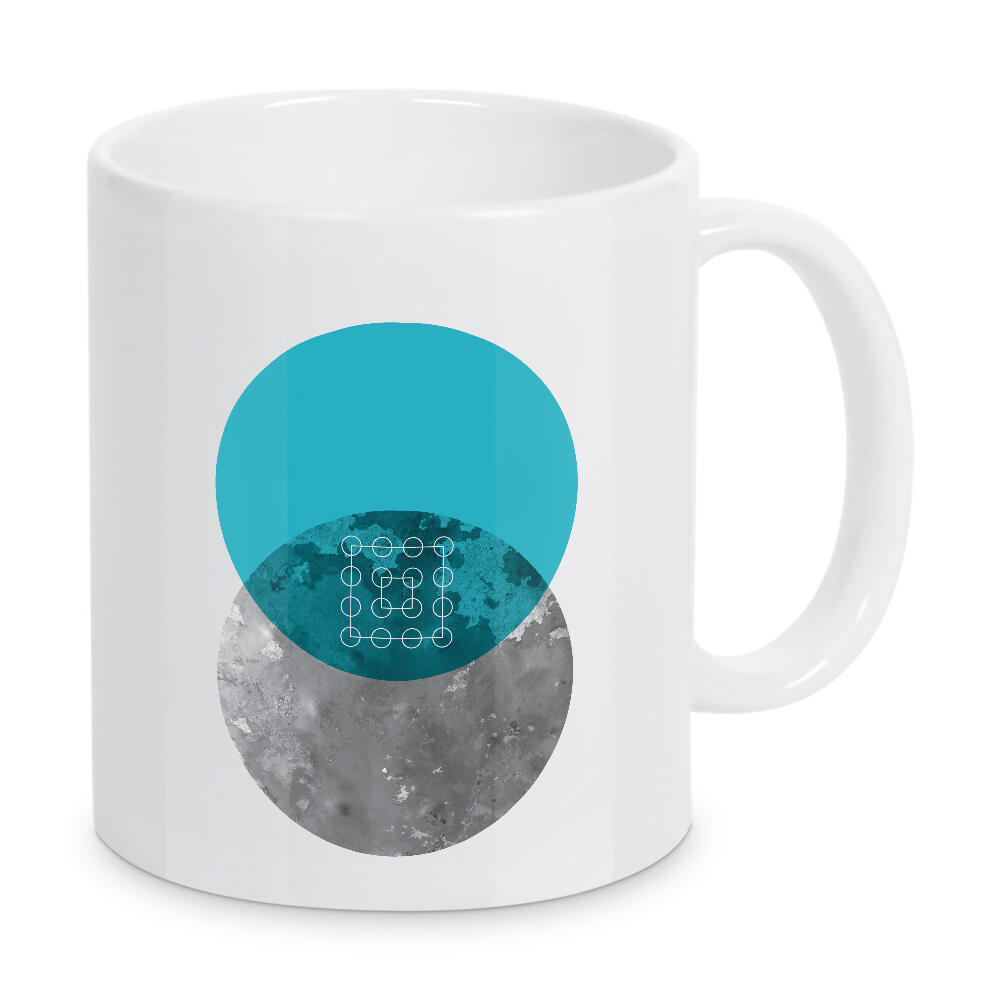 Tasse "Bright Geo" artboxONE - Abstrakt,Geometrie - Minimalist,Geometric design in blush and grey,Monde,Quadrate,Punkte,Kreise