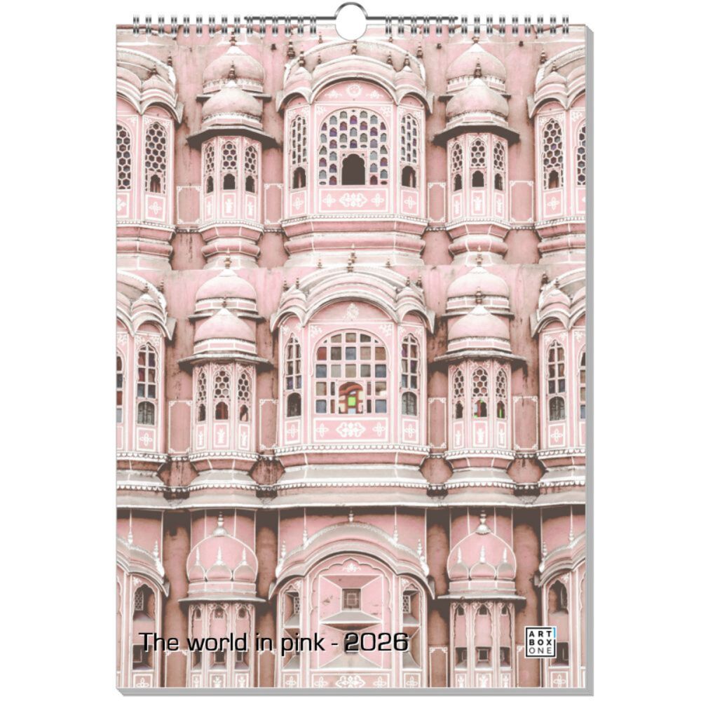 artboxONE Wandkalender A3 2026 The world in pink Pink