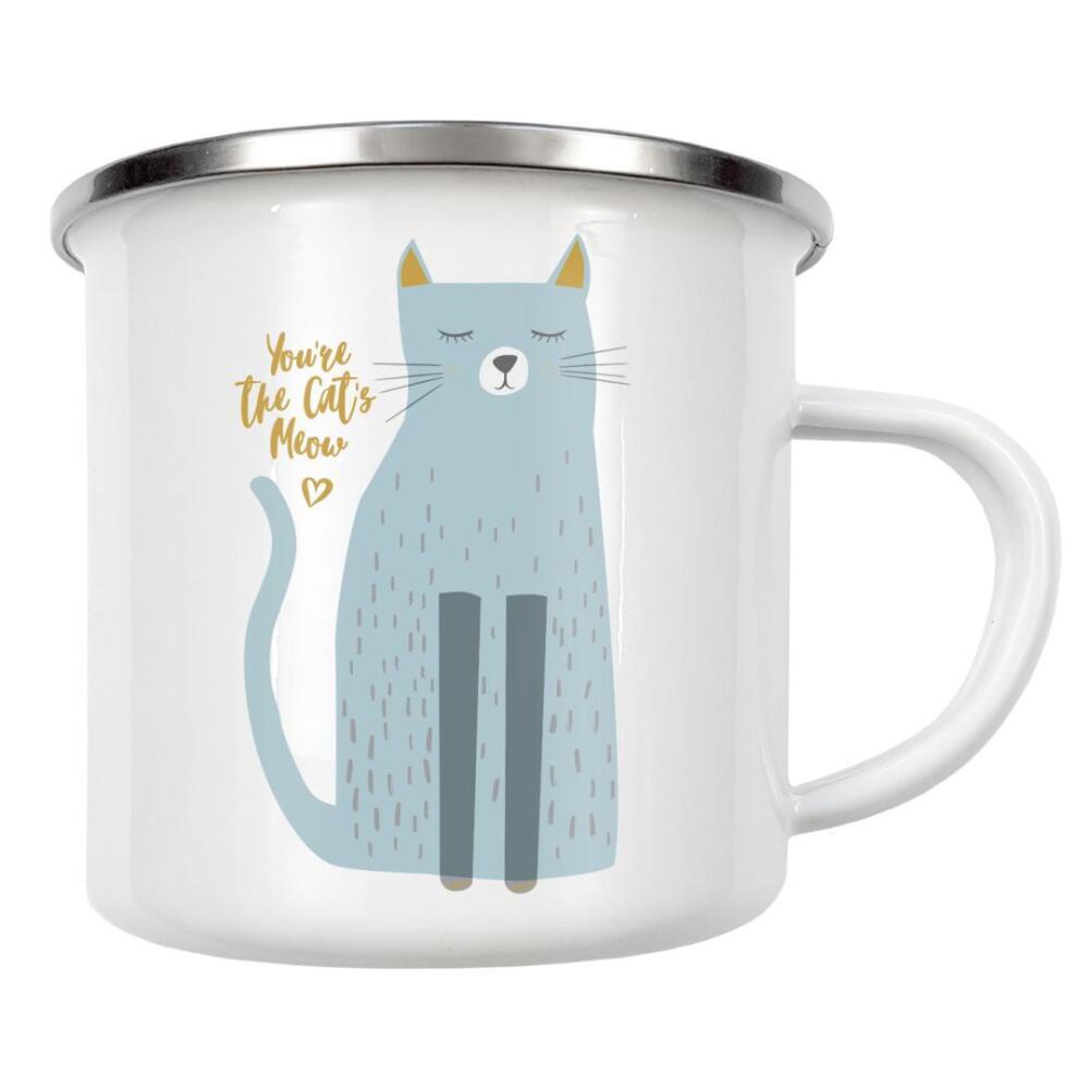 Emaille Tasse "You're the Cat's Meow" artboxONE - Typografie,Für Kinder,Tiere