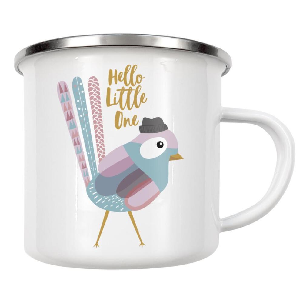 Emaille Tasse "Hello Little One" artboxONE - Typografie,Natur,Für Kinder,Tiere