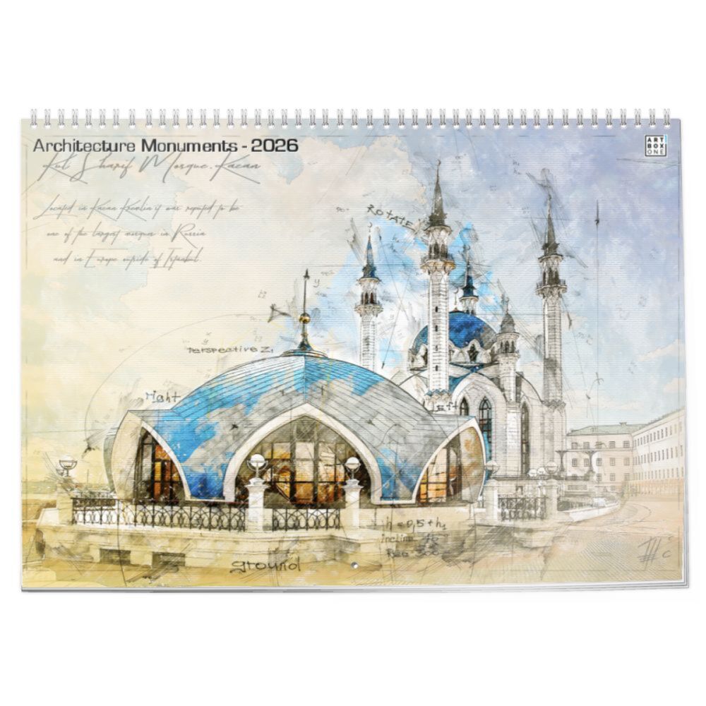 artboxONE Klappkalender A2 2026 Architecture Monuments Architektur