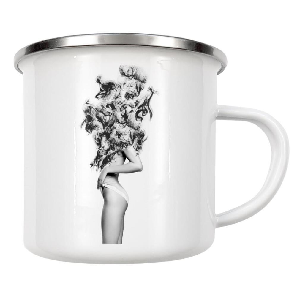 Emaille Tasse "Strength" artboxONE - Abstrakt,Menschen,Schwarzweiß,Fashion