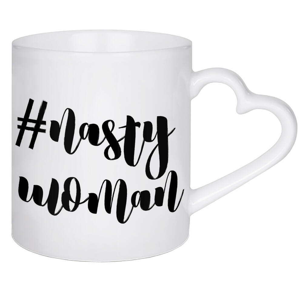 Herztasse "#nasty woman" artboxONE - Typografie