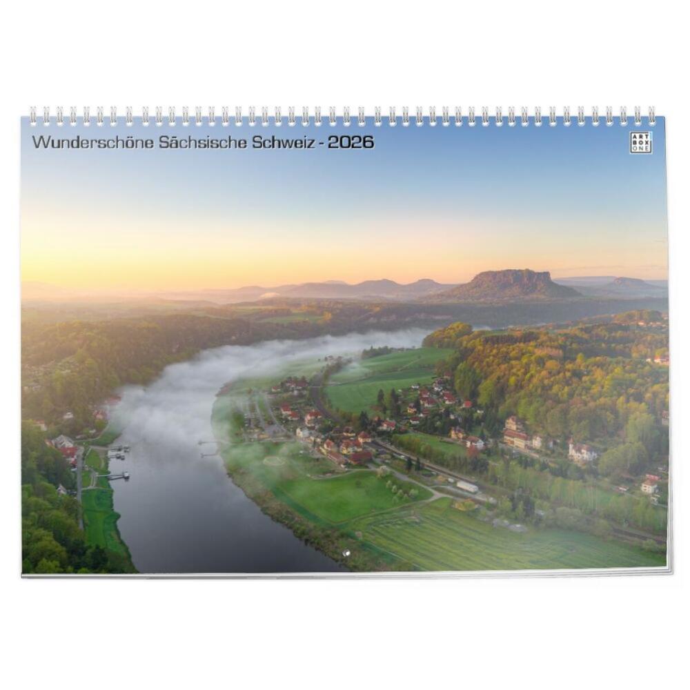 artboxONE Klappkalender A3 2026 Wunderschöne Sächsische Schweiz Natur