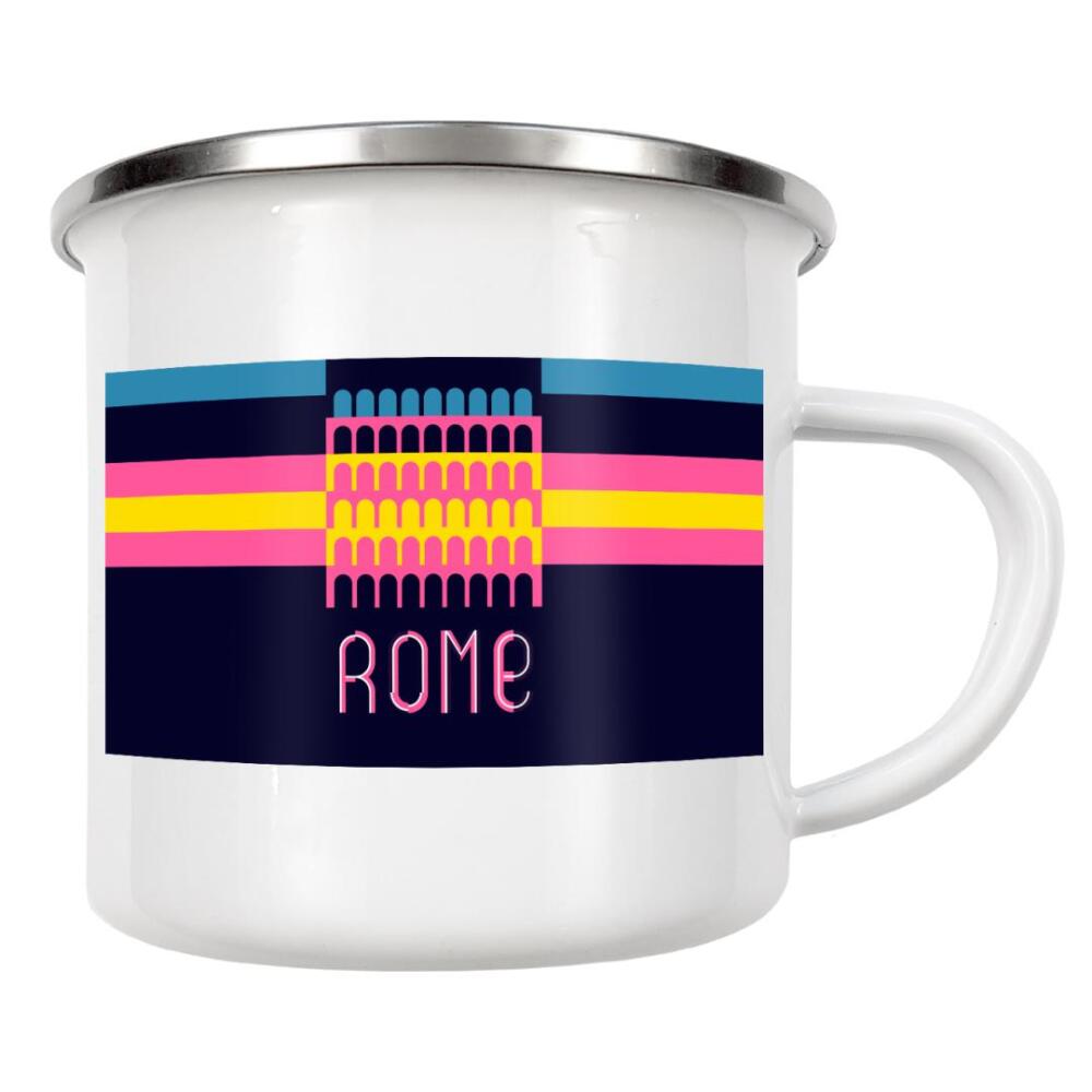 Emaille Tasse "Rome 3" artboxONE - Städte,Typografie,Reise,Architektur,Städte / Rom