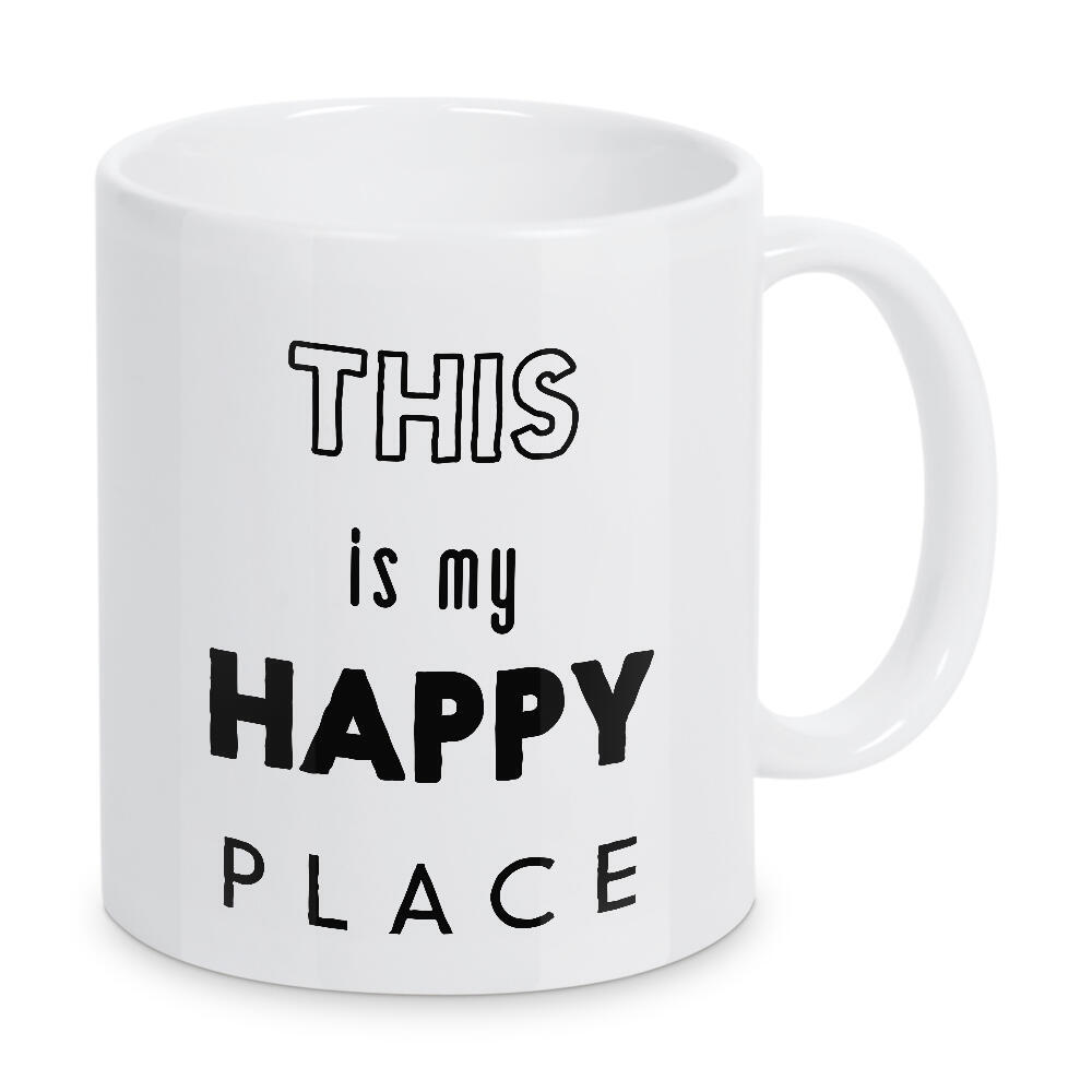 Tasse "This is my Happy Place" artboxONE - Typografie,Liebe,Für Mama,Für Papa,Festivals