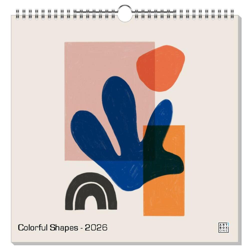 artboxONE Wandkalender Quadratisch 2026 Colorful Shapes Abstrakt