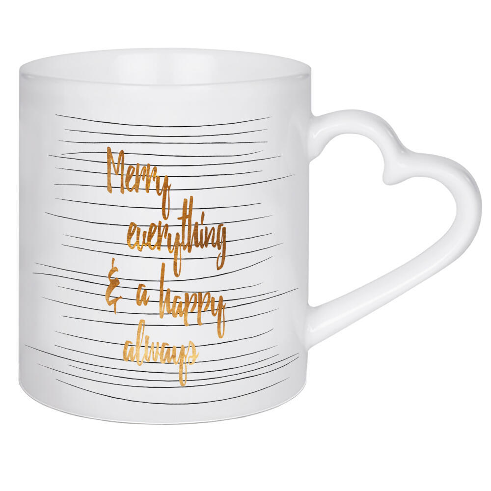 Herztasse "Happy always" artboxONE - Typografie,Weihnachten