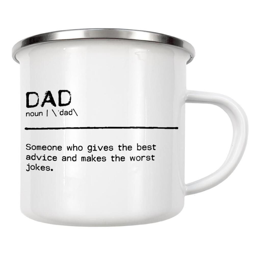 Emaille Tasse "Dad Quote Jokes" artboxONE - Typografie,Schwarzweiß,Für Papa,Männer - Dad,Quote,Joke,Advise,Papa,Vater