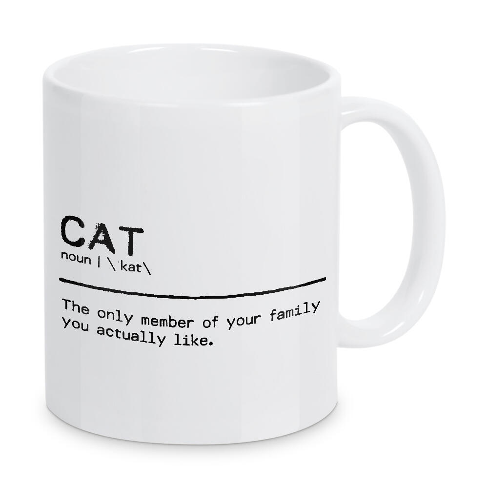 Tasse "Cat Family Quote" artboxONE - Typografie,Tiere,Schwarzweiß,Lustig - Cat,Animal,Katze,Tier,Familymember,Familienmitglied