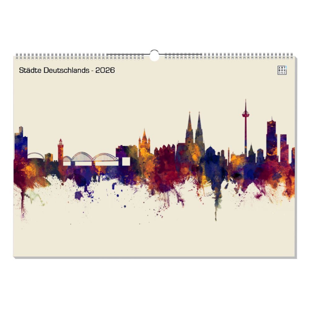 artboxONE Wandkalender A2 2026 Städte Deutschlands Städte