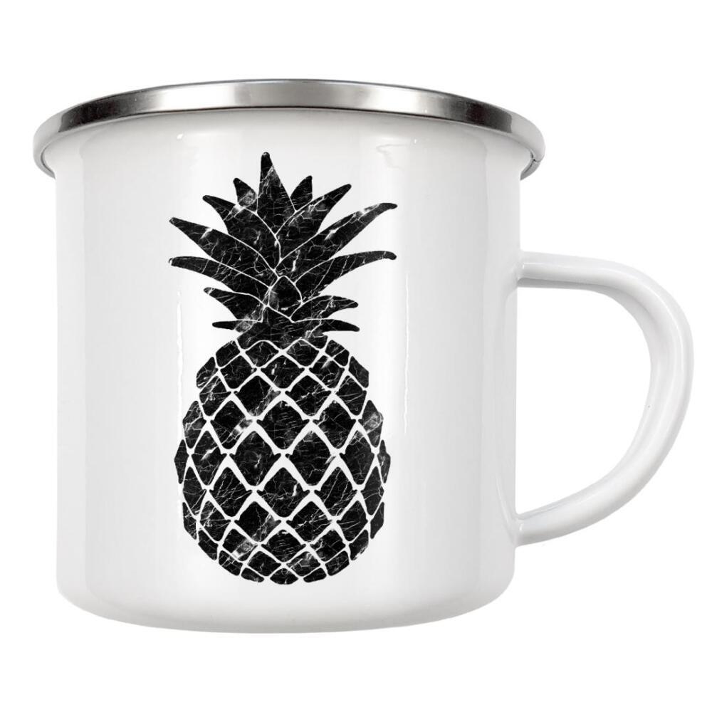Emaille Tasse "Marble Pineapple" artboxONE - Natur,Abstrakt,Geometrie,Marmor,Essen & Trinken / Obst & Gemüse
