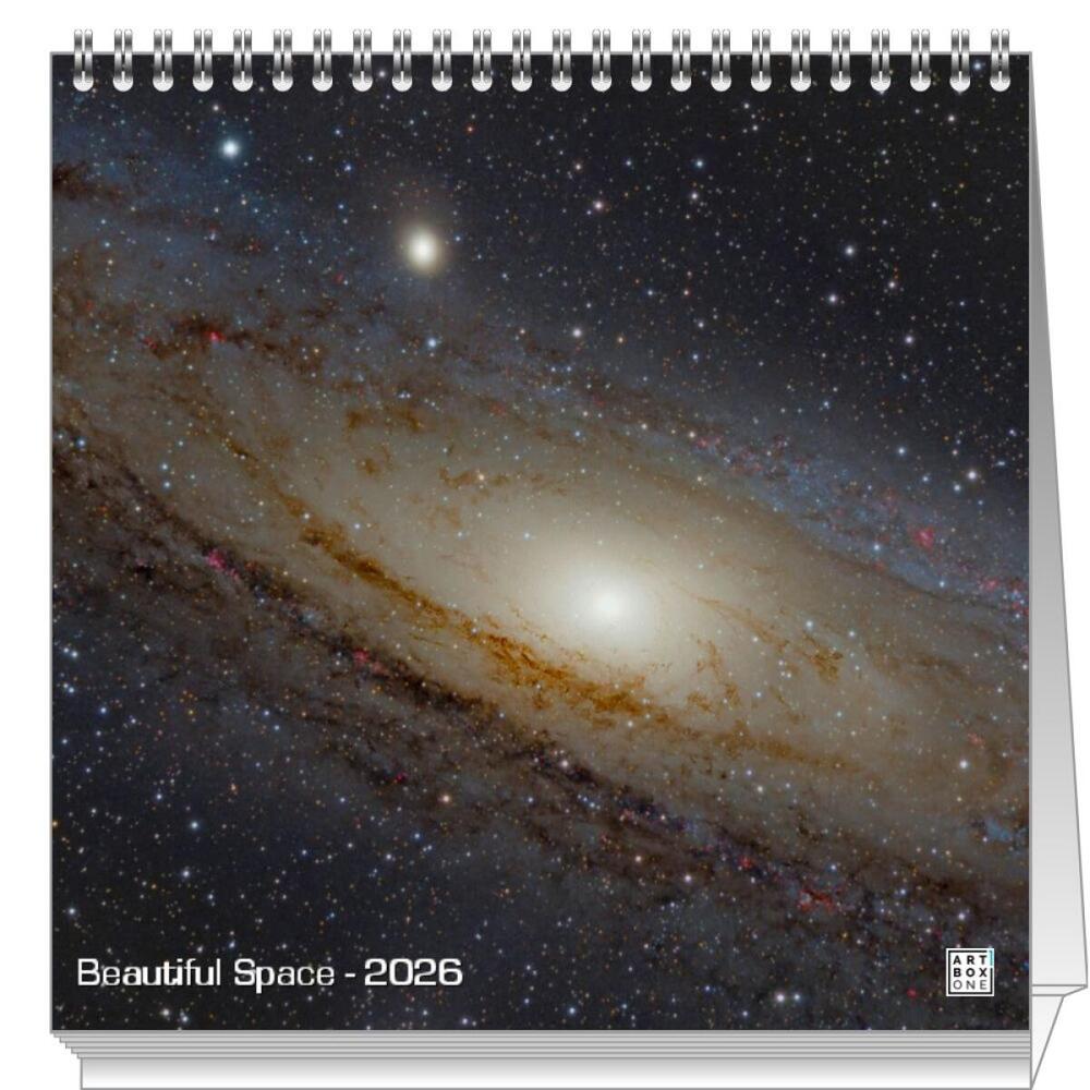 artboxONE Mini-Tischkalender 2026 Beautiful Space Tischkalender Klein 2026 Galaxy