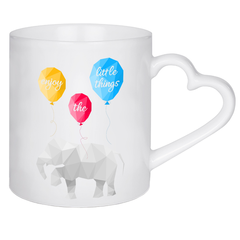 Herztasse "Enjoy the little things" artboxONE - Natur,Für Kinder,Tiere,Abstrakt,Geometrie