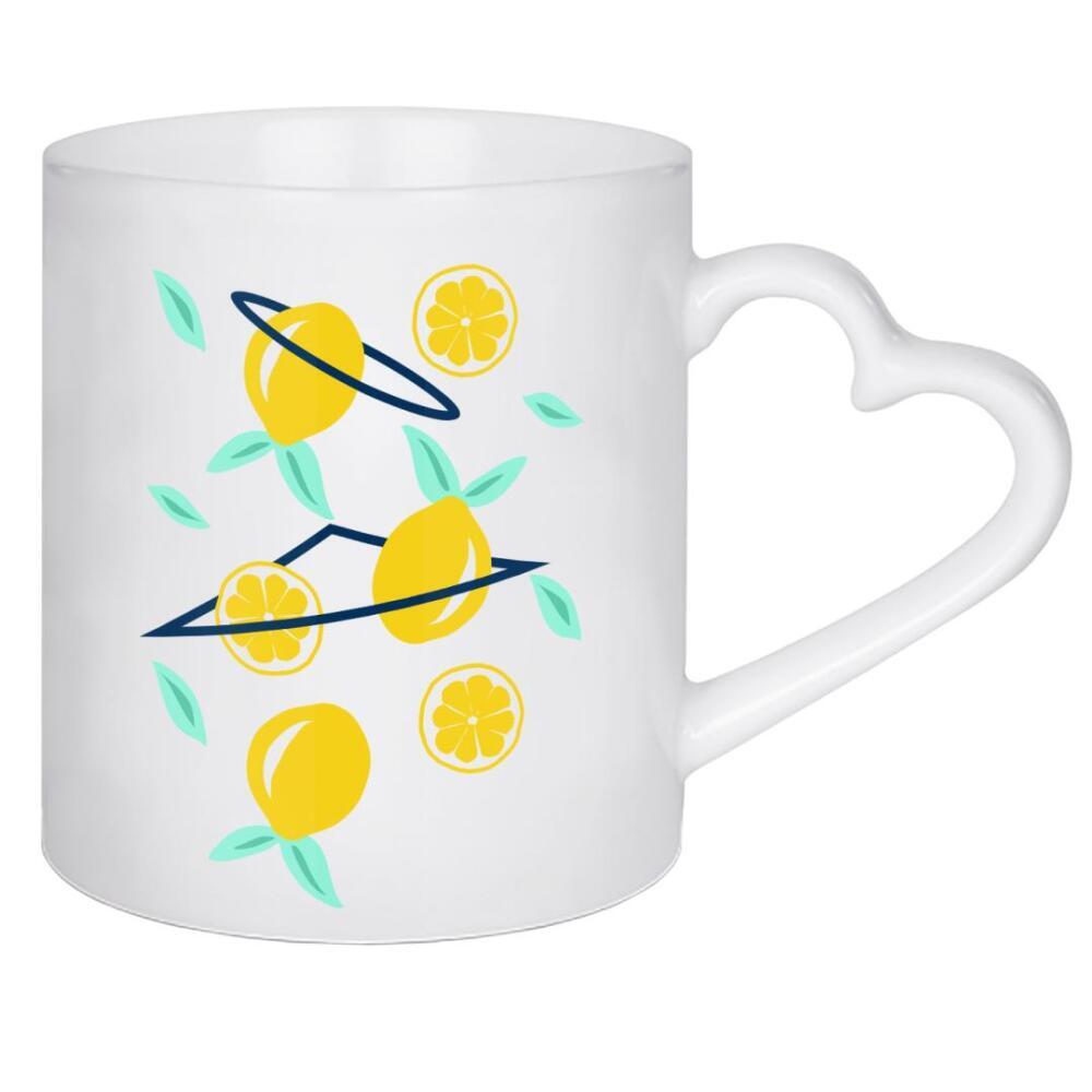 Herztasse "Lemons party" artboxONE - Abstrakt,Geometrie,Essen & Trinken / Obst & Gemüse,Festivals