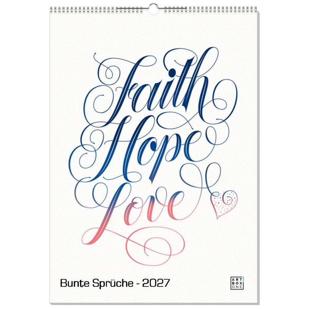 artboxONE Wandkalender A2 2026 Bunte Sprüche Sprüche
