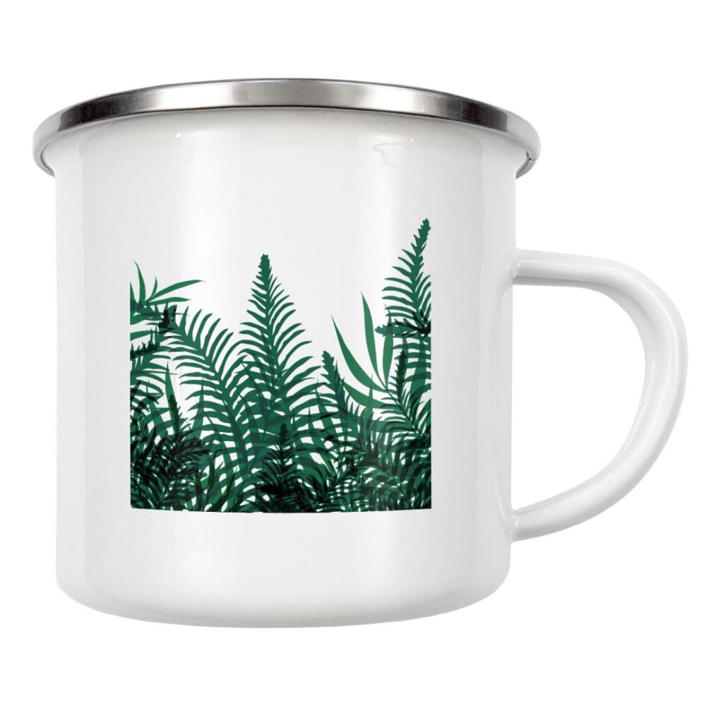 Emaille Tasse "Tropical Ferns on Pink" artboxONE - Natur,Architektur,Geometrie,Festivals