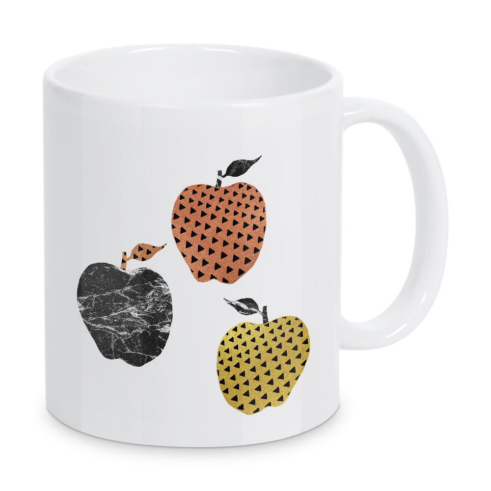 Tasse "Scandi Apples" artboxONE - Natur,Abstrakt,Schwarzweiß,Geometrie,Marmor,Essen & Trinken / Obst & Gemüse
