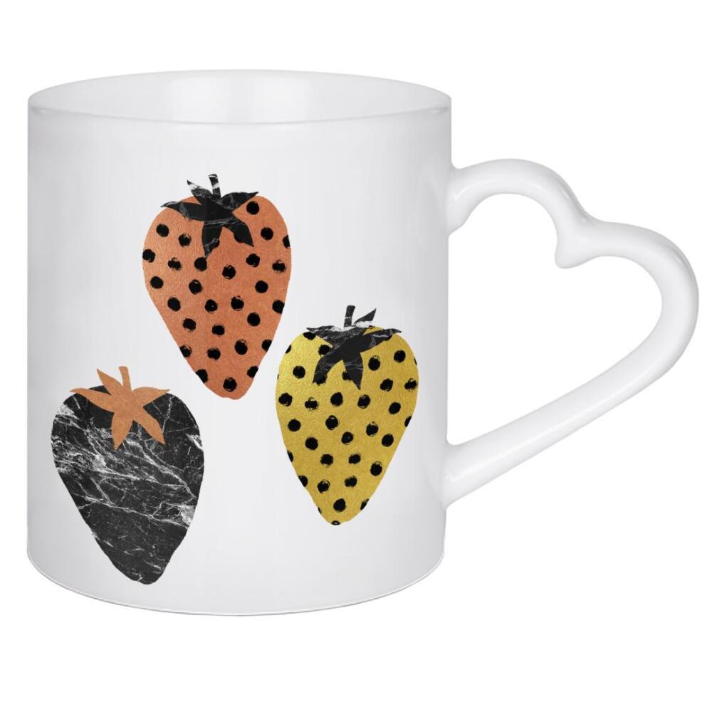 Herztasse "Scandi Strawberries" artboxONE - Essen & Trinken,Marmor,Essen & Trinken / Obst & Gemüse