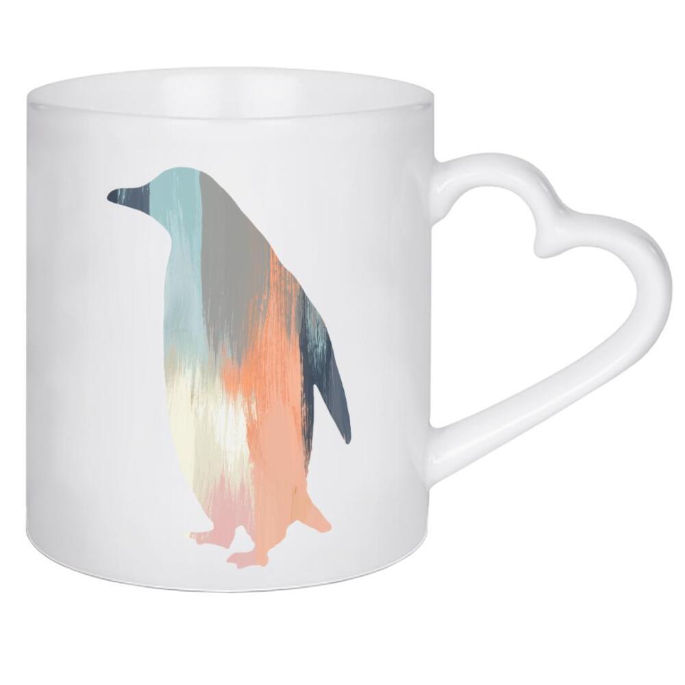 Herztasse "Brushed Penguin" artboxONE - Natur,Tiere,Abstrakt
