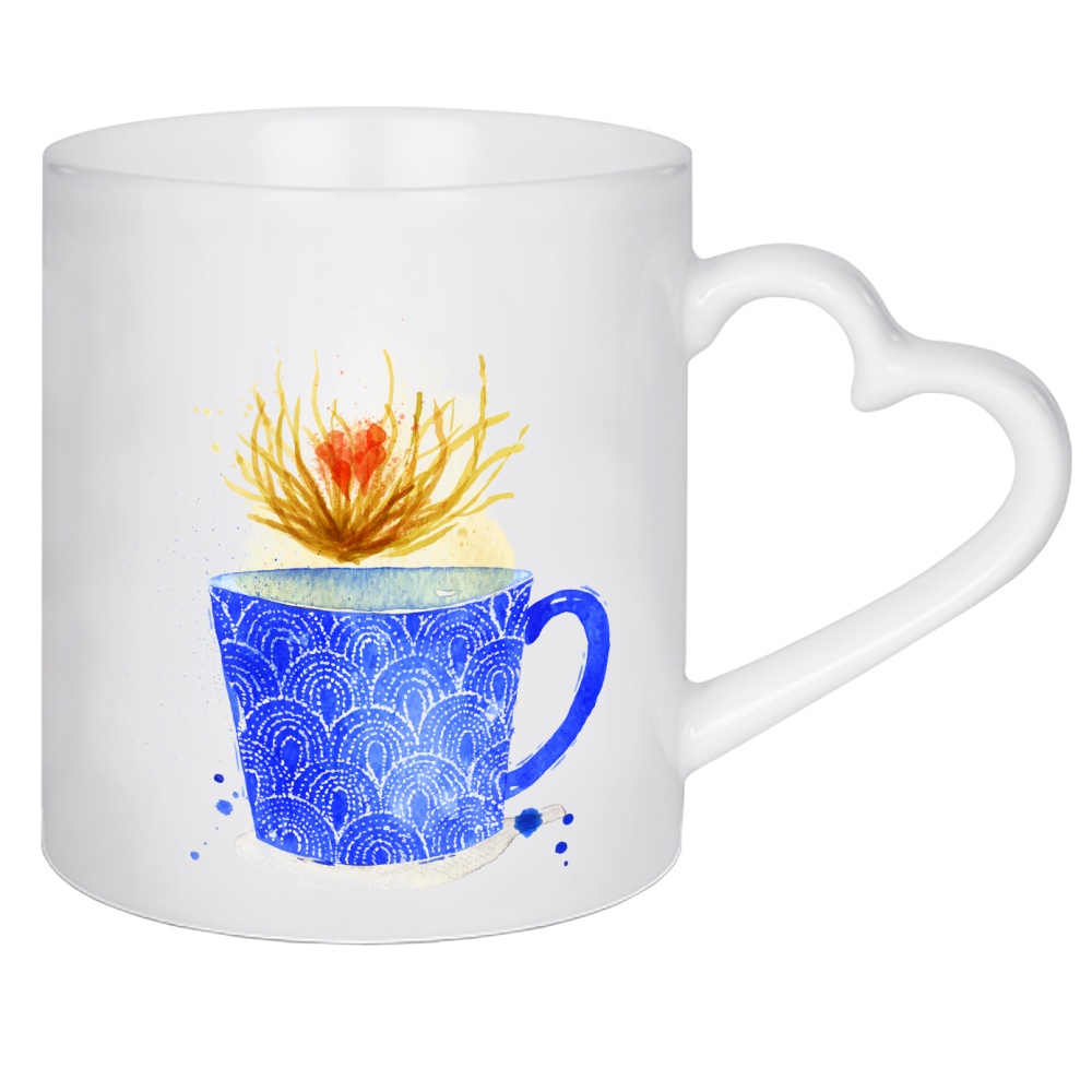 Herztasse "Teacup white tea" artboxONE - Floral,Essen & Trinken