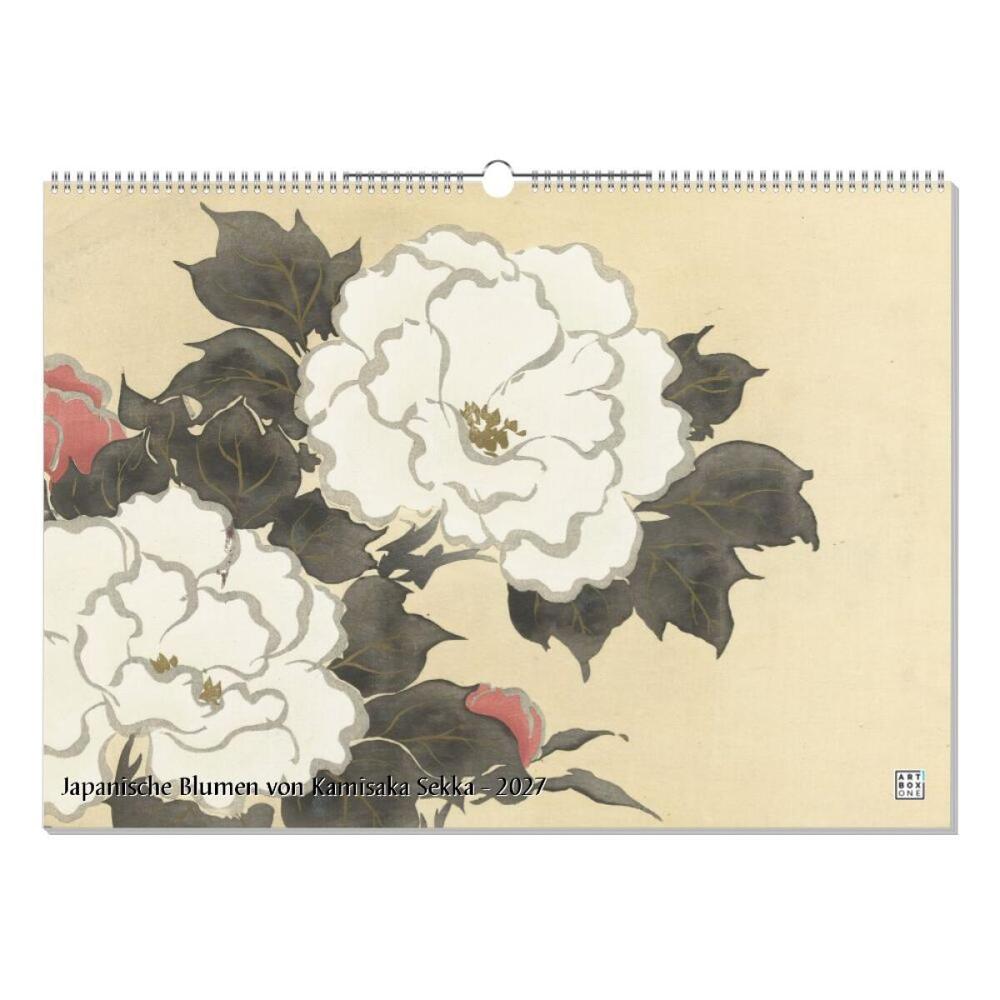 artboxONE Wandkalender A2 2026 Japanische Blumen von Kamisaka Sekka Japan