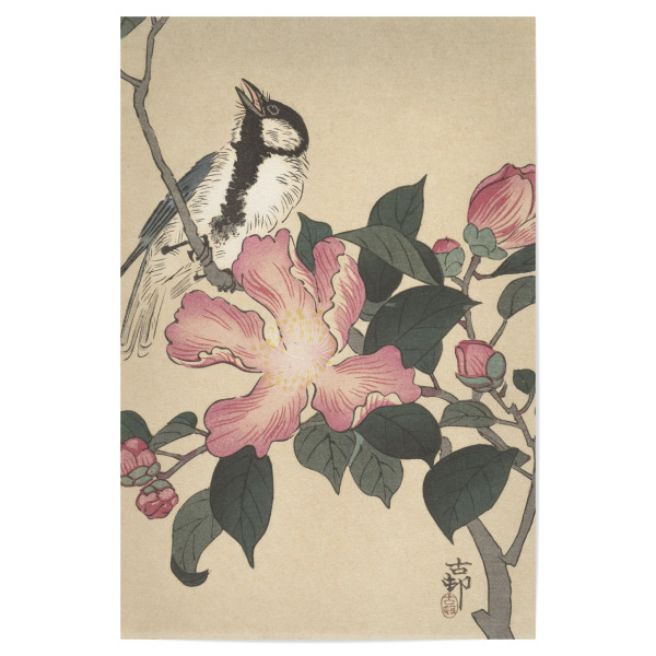 Poster 30x20 cm "Kohlmeise auf Zweig" artboxONE - Natur,Tiere - Ohara,Koson,Nature,Vogel,Bird,Ast,Blumen,Flowers,Pflanze,Malerei,Gemälde,Kunst,Japan