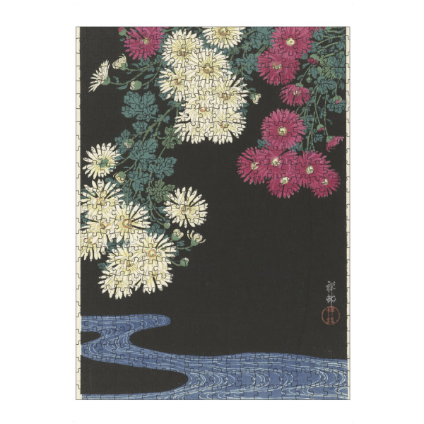Puzzle Ravensburger "Chrysanthemen und Wasserlauf" artboxONE - Natur,Floral - Ohara,Koson,Malerei,Gemälde,Kunst,Floral,Natur,Pflanzen,Blumen,Japan