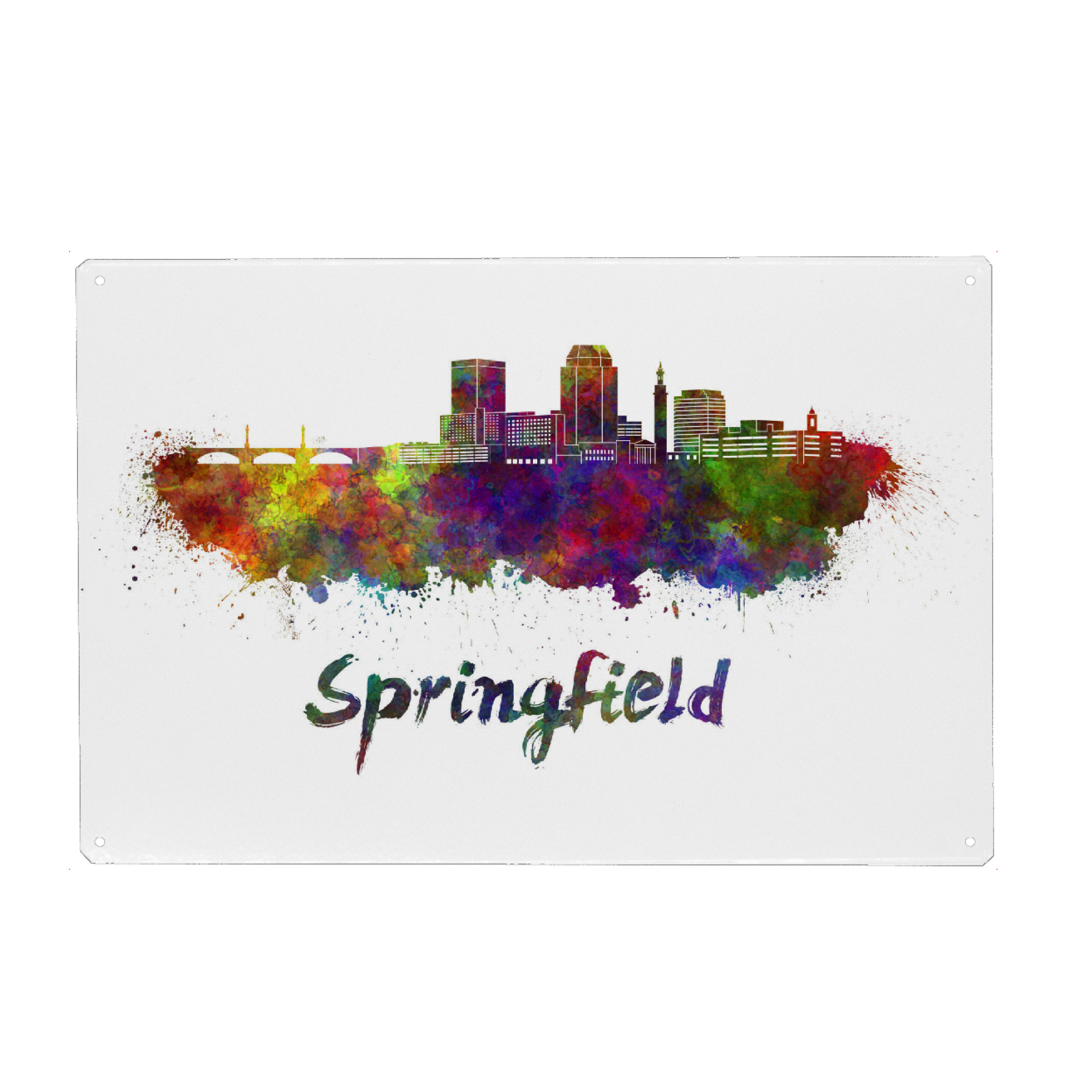 Metall Poster "SPRINGFIELD MA skyline -x" artboxONE - Städte,Abstrakt,Architektur