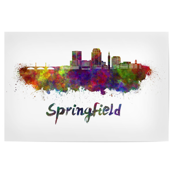 Poster "SPRINGFIELD MA skyline -x" artboxONE - Städte,Abstrakt,Architektur