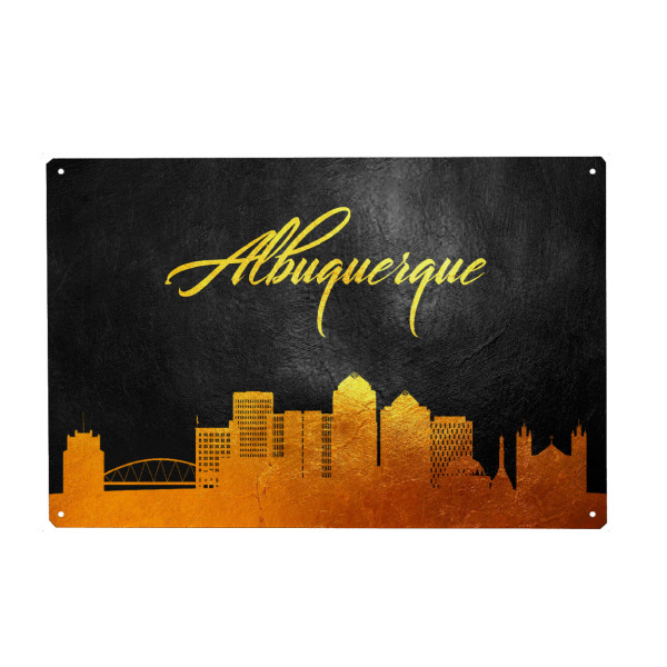 Metall Poster "Albuquerque New Mexico Gold" artboxONE - Städte - Albuquerque,New mexico,Gold,Skyline - Blechschild